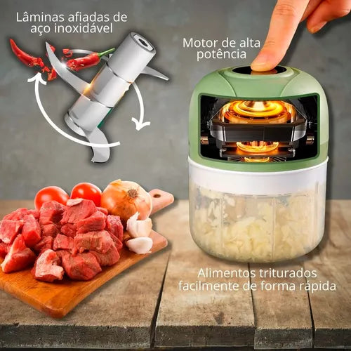 Mini Processador Elétrico de Alimentos Portátil - SlimProcess