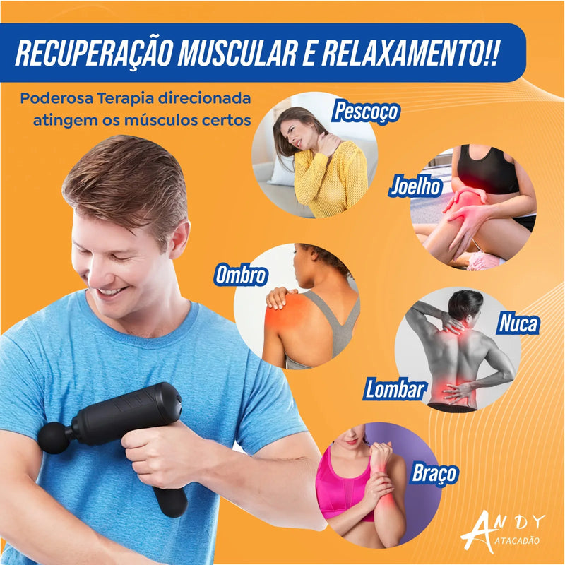 Massageador Portátil / Mini Pistola De Alívio Muscular - GreatPower