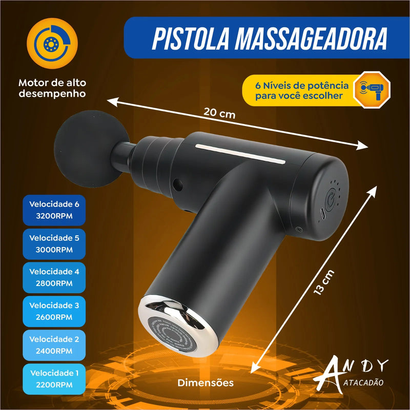 Massageador Portátil / Mini Pistola De Alívio Muscular - GreatPower