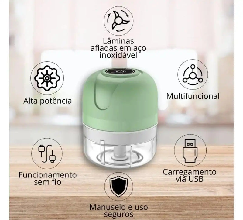 Mini Processador Elétrico de Alimentos Portátil - SlimProcess